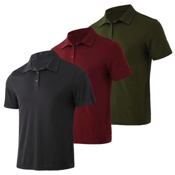 3 Pack Mens Short Sleeve Polo Shirt _ Summer Shirt for Men