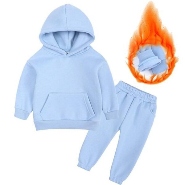 Kids Fleece Tracksuit Set - Sky Blue