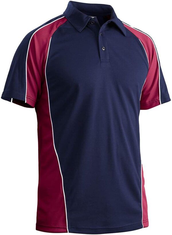 Men's Quick Dry Casual Golf Polo Shirts Navy Wine Red