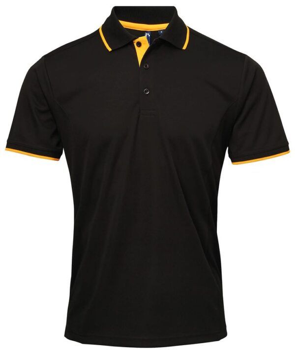 Contrast Polo Shirt - Black_Sunflower