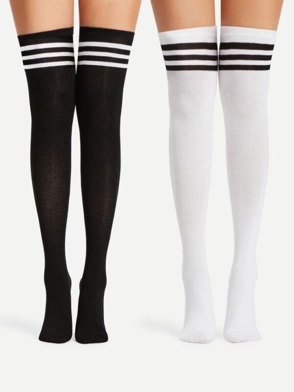 Varsity Striped Over-the-Knee Socks