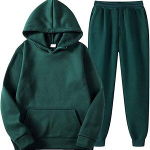 Winter Fleece Sweatsuits for Men_ Sweatshirts Sweatpants Outfit Workout Set Hoodie Tracksuits_