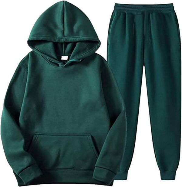 Winter Fleece Sweatsuits for Men_ Sweatshirts Sweatpants Outfit Workout Set Hoodie Tracksuits_